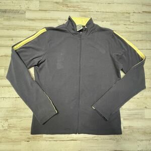 Marika Grey Yellow Jacket Yoga Sport Active Full Zip SZ L C101606